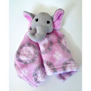 Hudson Baby HB Elephant Gray Pink Lovey Security Blanket Plush Toy
